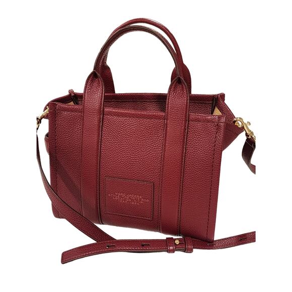 NEW Marc Jacobs Small Leather Tote Bag – Cherry/Gold - Picture 7 of 15